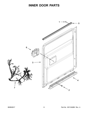 04 - INNER DOOR PARTS Diagram and Parts List for WDF560SAFB2  Whirlpool Dishwasher