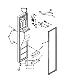 Freezer Door Parts Diagram and Parts List for KSC24C8EYP03  KitchenAid Refrigerator