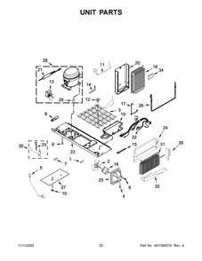 Unit Parts Diagram and Parts List for KRSC700HBS01  Whirlpool Refrigerator