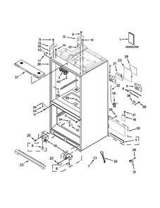 Cabinet Parts Diagram and Parts List for WRF991BOOM00  Whirlpool Refrigerator