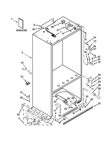 Cabinet Parts Diagram and Parts List for KBFN502EPA00  KitchenAid Refrigerator