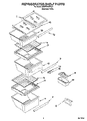 REFRIGERATOR SHELF PARTS Diagram and Parts List for 5ED2FHKXRL04  Whirlpool Refrigerator