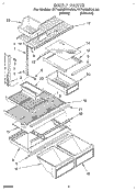 SHELF Diagram and Parts List for RT18BMXAW00  Roper Refrigerator