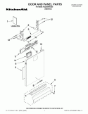 DOOR AND PANEL PARTS Diagram and Parts List for KUDS30HXSS0  KitchenAid Dishwasher