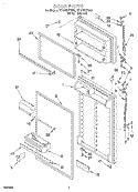DOOR Diagram and Parts List for ET18PKXFN00  Whirlpool Refrigerator