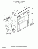 INNER DOOR PARTS Diagram and Parts List for 7WDF530PAYM0  Whirlpool Dishwasher