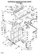 CONTROLS AND REAR PANEL PARTS Diagram and Parts List for IM41001  Inglis Washer