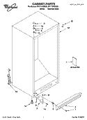 CABINET PARTS Diagram and Parts List for EV171NYMQ03  Whirlpool Freezer