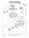 PUMP AND MOTOR PARTS Diagram and Parts List for KUDC03IVBL3  KitchenAid Dishwasher
