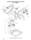 CONTROLS AND WATER INLET PARTS Diagram and Parts List for 7MWTW1501AW0  Whirlpool Washer