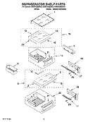 REFRIGERATOR SHELF PARTS Diagram and Parts List for KSSS48QMB03  KitchenAid Refrigerator