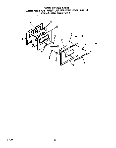 Oven Door Diagram and Parts List for 1255*0A  Roper Range