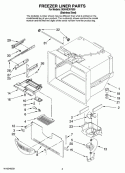 FREEZER LINER PARTS Diagram and Parts List for IX5HHEXVS00  Whirlpool Refrigerator
