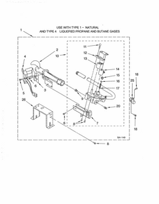 8318276 Burner Diagram and Parts List for 11094832202  Kenmore Dryer
