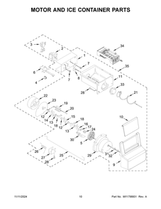06 - Motor And Ice Container Parts Diagram and Parts List for WRS315SDHM13  Whirlpool Refrigerator