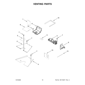 Venting Parts Diagram and Parts List for KFGC506JMB07  KitchenAid Range