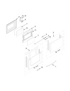 Lower Door Parts Diagram and Parts List for WGG555S0BS06  Whirlpool Range