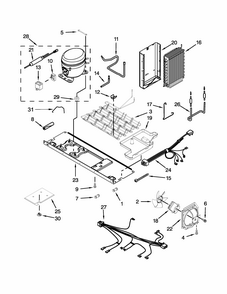 Unit Parts Diagram and Parts List for ISC21CNEDS00  Whirlpool Refrigerator