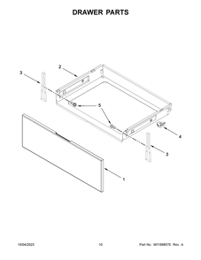 Drawer Parts Diagram and Parts List for YWFE515S0JS4  Whirlpool Range