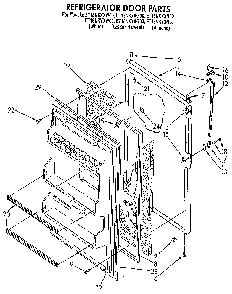 Refrigerator Door Diagram and Parts List for ET18NKYXG00  Whirlpool Refrigerator
