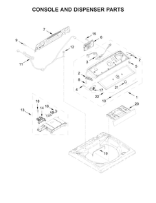 Console And Dispenser Parts Diagram and Parts List for 11028133410  Kenmore Washer