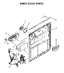 Inner door parts Diagram and Parts List for WDF520PADB9  Whirlpool Dishwasher