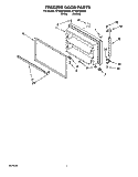 FREEZER DOOR Diagram and Parts List for RT18AKXDW00  Roper Refrigerator
