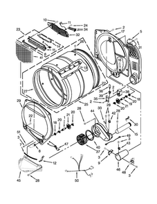Bulkhead Parts Diagram and Parts List for 11077102310  Kenmore Dryer