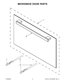 Microwave Door Parts Diagram and Parts List for JMC6224HL0  Whirlpool Microwave