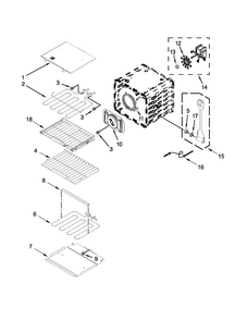 Internal Oven Parts Diagram and Parts List for KEBS277BSS01  KitchenAid Microwave