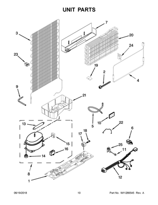 Unit Parts Diagram and Parts List for WRT111SFDB04  Whirlpool Refrigerator