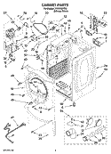 CABINET PARTS Diagram and Parts List for WED9500TU0  Whirlpool Dryer