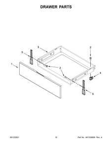Drawer Parts Diagram and Parts List for MER6600FZ3  Whirlpool Range