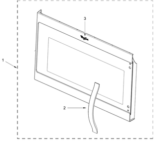 Door Parts Diagram and Parts List for YWMMS3130RS01 YWMMS3130RB01-YWMMS3130RW01 Whirlpool Microwave