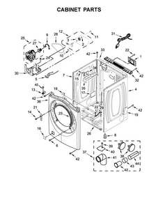 Cabinet Parts Diagram and Parts List for WGD7540FW0  Whirlpool Dryer