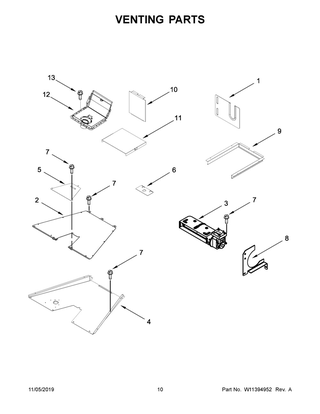 Venting Parts Diagram and Parts List for KFGC506JPA00  Whirlpool Range
