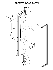 Freezer door parts Diagram and Parts List for WRS331SDHB02  Whirlpool Refrigerator
