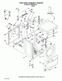 TOP AND CABINET PARTS Diagram and Parts List for 3LCHW9100YQ0  Whirlpool Washer