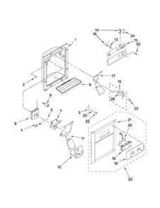 Dispenser Front Parts Diagram and Parts List for 10651103111  Kenmore Refrigerator