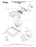 TOP AND CONSOLE PARTS Diagram and Parts List for 4GWED5500YW0  Whirlpool Dryer