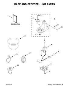 Base And Pedestal Unit Parts Diagram and Parts List for KSM3311QBF0  KitchenAid Mixer