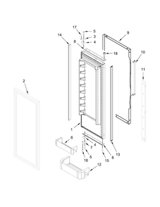 Refrigerator Door Parts Diagram and Parts List for KBFN406ESS00  KitchenAid Refrigerator