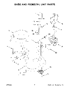 Base And Pedestal Unit Parts Diagram and Parts List for KSM8990CU0  KitchenAid Mixer