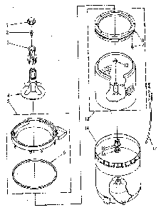 Agitator, Basket And Tub Diagram and Parts List for LA5500XSN0  Whirlpool Washer