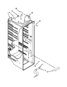Refrigerator Liner Parts Diagram and Parts List for WRS537SIAM01  Whirlpool Refrigerator