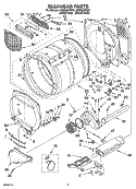 BULKHEAD PARTS, OPTIONAL PARTS (NOT INCLUDED) Diagram and Parts List for LEQ8621PW0  Whirlpool Dryer