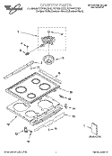 COOKTOP PARTS Diagram and Parts List for YGY395LXGQ2  Whirlpool Range
