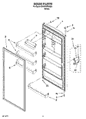 DOOR PARTS Diagram and Parts List for EV181NCRCQ01  Whirlpool Freezer