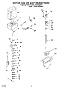 MOTOR AND ICE CONTAINER PARTS Diagram and Parts List for KSSO48QMX02  KitchenAid Refrigerator