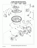 PUMP, WASHARM AND MOTOR PARTS Diagram and Parts List for KUDC10IXBL4  KitchenAid Dishwasher